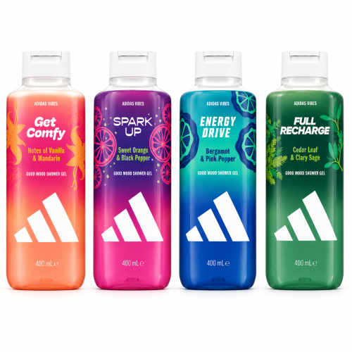Adidas Vibes żele pod prysznic zestaw 4 x 400 ml mix zapachów