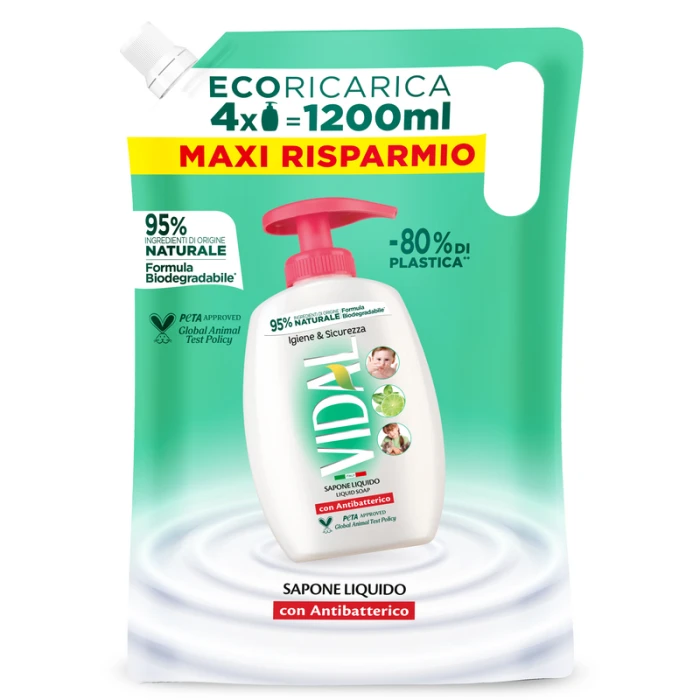 Vidal mydło w płynie antybakteryjne 1200ml zapas