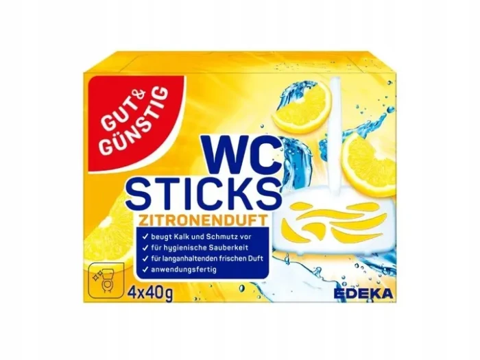 Gut & Günstig WC Sticks Zitronenduft kostki do toalety cytrynowe 4 × 40 g