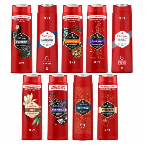 Old Spice zestaw żeli pod prysznic 3w1 dla mężczyzn 9 sztuk różne zapachy