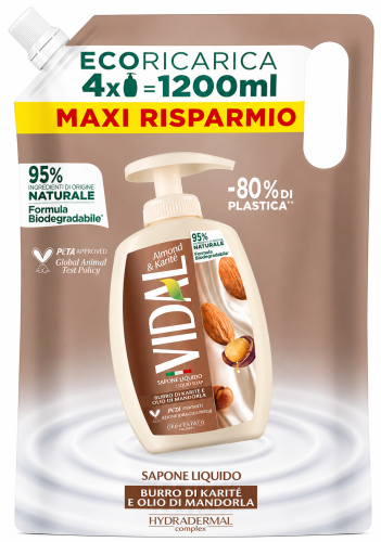 Vidal Almond Karité mydło w płynie zapas 1200 ml migdał masło shea