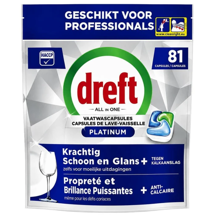 Dreft Platinum All in One Original kapsułki do zmywarki 81 sztuk