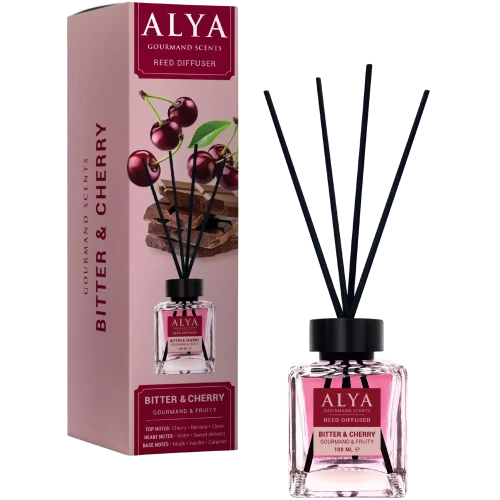 ALYA Bitter & Cherry dyfuzor zapachowy z patyczkami 100 ml