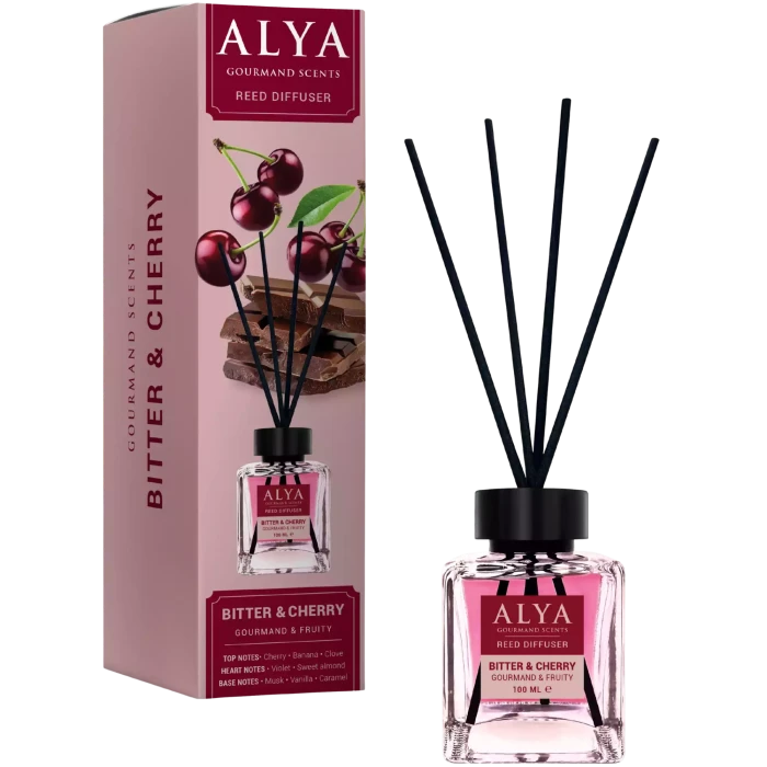 ALYA Bitter & Cherry dyfuzor zapachowy z patyczkami 100 ml