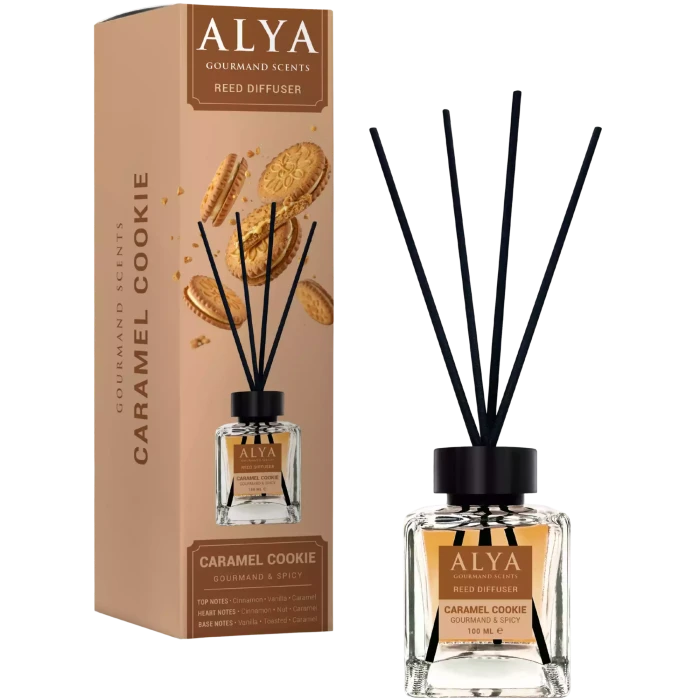 ALYA Caramel Cookie dyfuzor zapachowy z patyczkami 100 ml