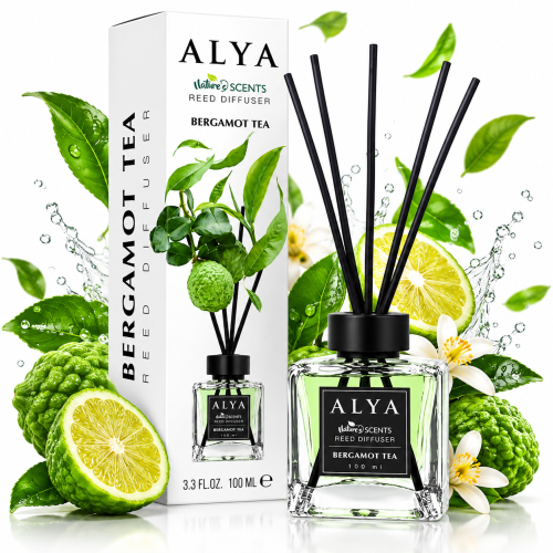 ALYA Bergamot Tea 100 ml – dyfuzor zapachowy z patyczkami o zapachu bergamotki i herbaty