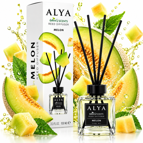 ALYA Melon 100 ml – dyfuzor zapachowy z patyczkami o zapachu melona