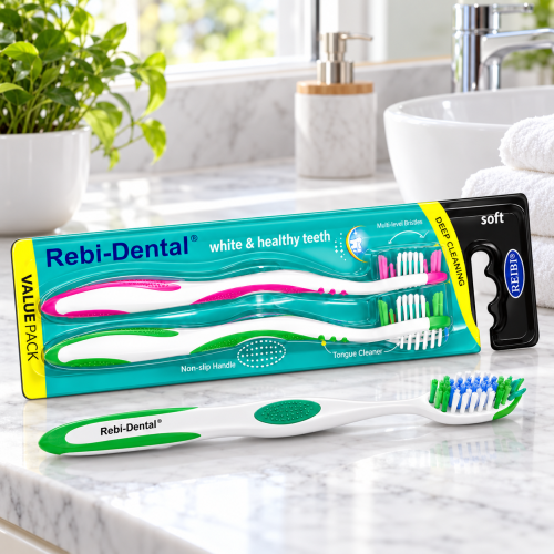 Rebi-Dental Soft – zestaw 2 miękkich szczoteczek do zębów