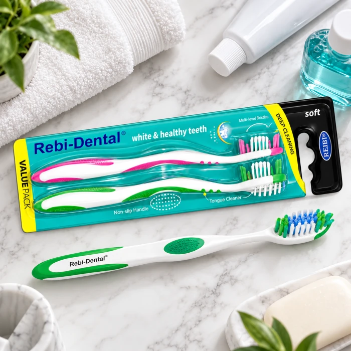 Rebi-Dental Soft – miękka szczoteczka do zębów zestaw 2 szt.