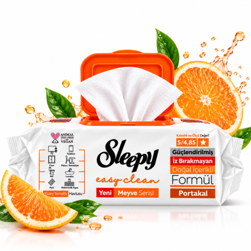 Sleepy Easy Clean XXL Pomarańcza 100 szt. – chusteczki do czyszczenia