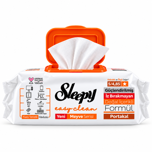 Sleepy Easy Clean Pomarańcza – nawilżane chusteczki XXL 100 szt.