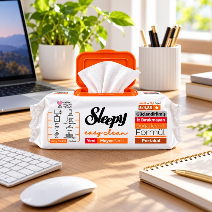 Sleepy Easy Clean XXL Pomarańcza – duże chusteczki do sprzątania