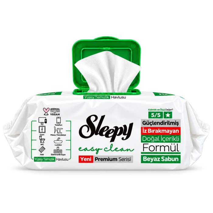 Sleepy Easy Clean 100 szt. – chusteczki nawilżane z białym mydłem