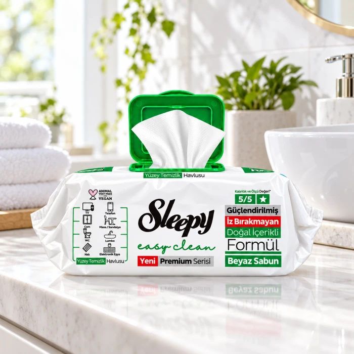 Sleepy Easy Clean Białe Mydło – chusteczki do czyszczenia blatów