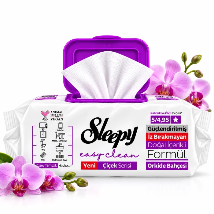 Sleepy Easy Clean Orchidea 100 szt. – uniwersalne chusteczki do sprzątania