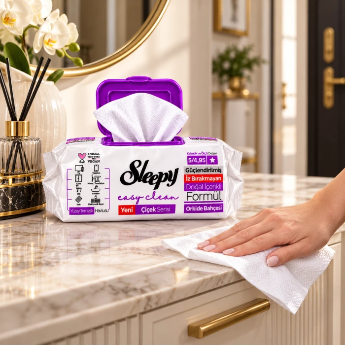 Sleepy Easy Clean Orchidea 100 szt. – kwiatowe chusteczki do domu