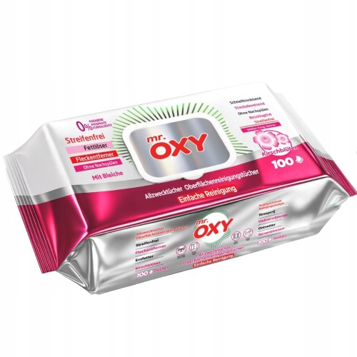 Mr. Oxy chusteczki nawilżane do sprzątania Kwiat Wiśni 100 szt.