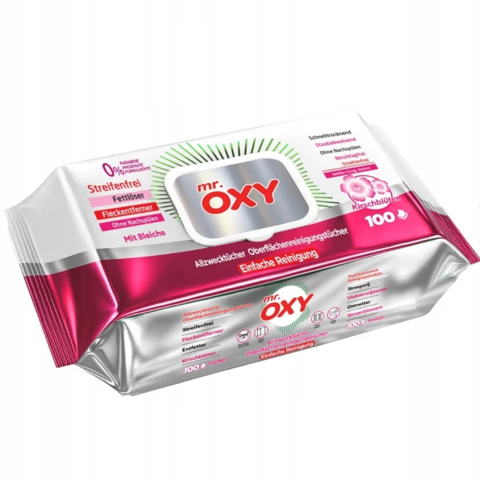 Mr. Oxy chusteczki nawilżane do sprzątania Kwiat Wiśni 100 szt.
