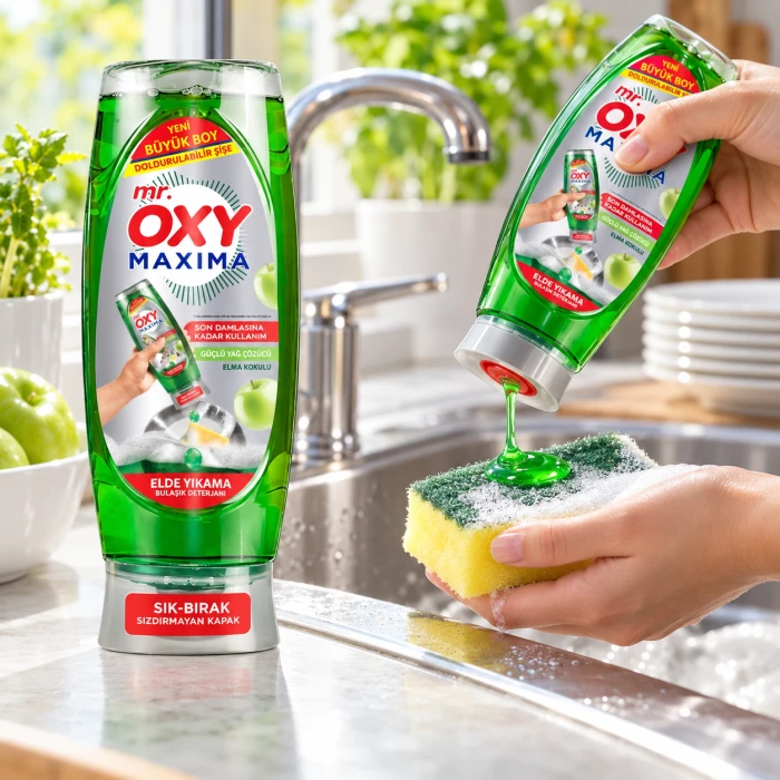 Mr. Oxy Green Apple 650 ml – płyn do mycia naczyń w kuchni