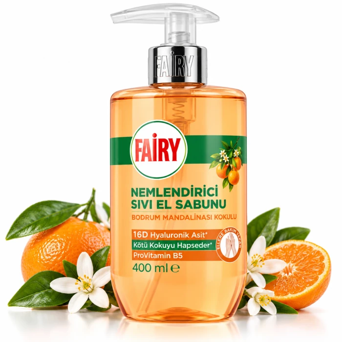 Fairy Mandarynka 400 ml – mydło w płynie do rąk z kwasem hialuronowym i B5