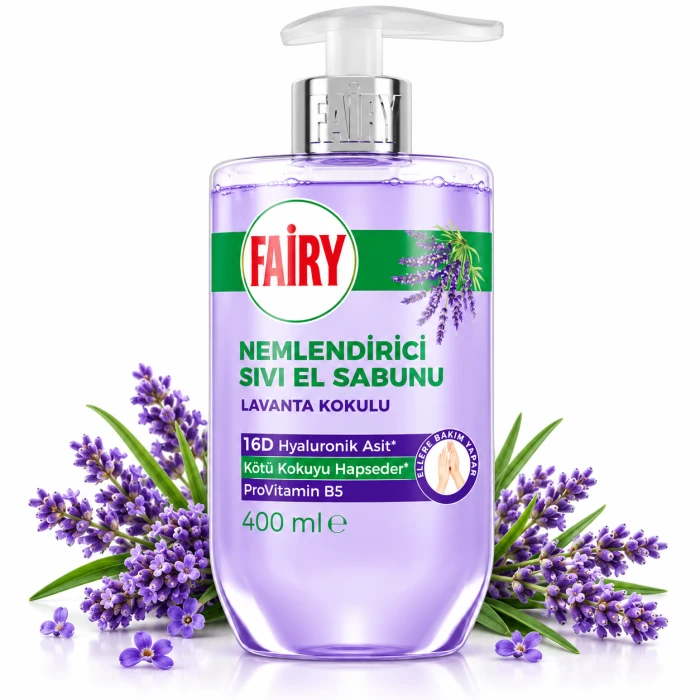 Fairy Lawenda 400 ml – mydło w płynie do rąk z kwasem hialuronowym i B5