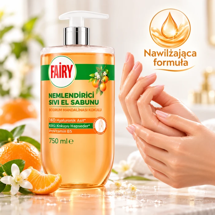 Fairy Mandarynka 750 ml – duże mydło do rąk o owocowym zapachu