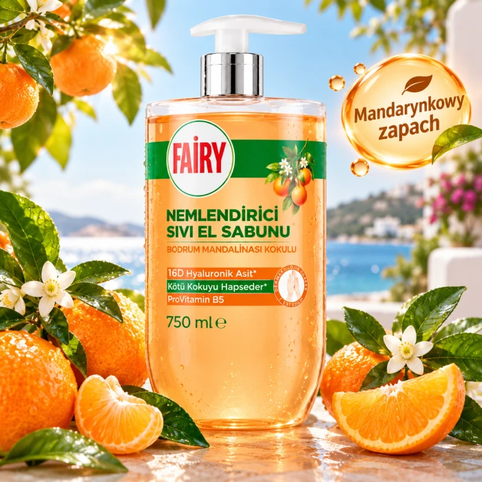 Fairy Mandarynka – mydło do rąk z kwasem hialuronowym i witaminą B5