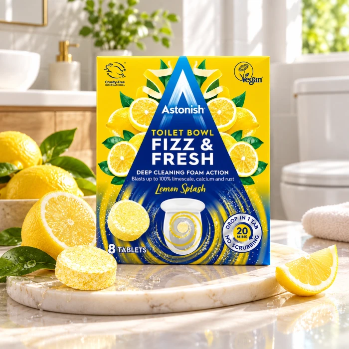 Astonish Splash Fizz 8 szt. – wygodne tabletki do czyszczenia WC