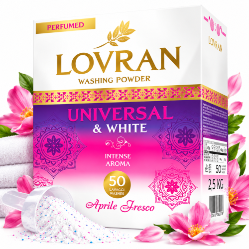 Lovran Universal & White 2,5 kg – proszek do prania białych i kolorowych tkanin