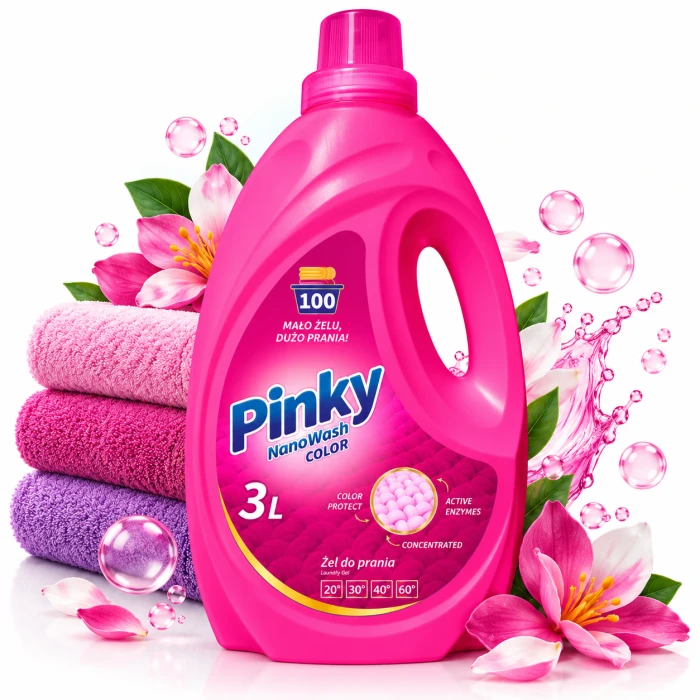 PINKY NanoWash Color 3 l – żel do prania kolorowych tkanin 100 prań