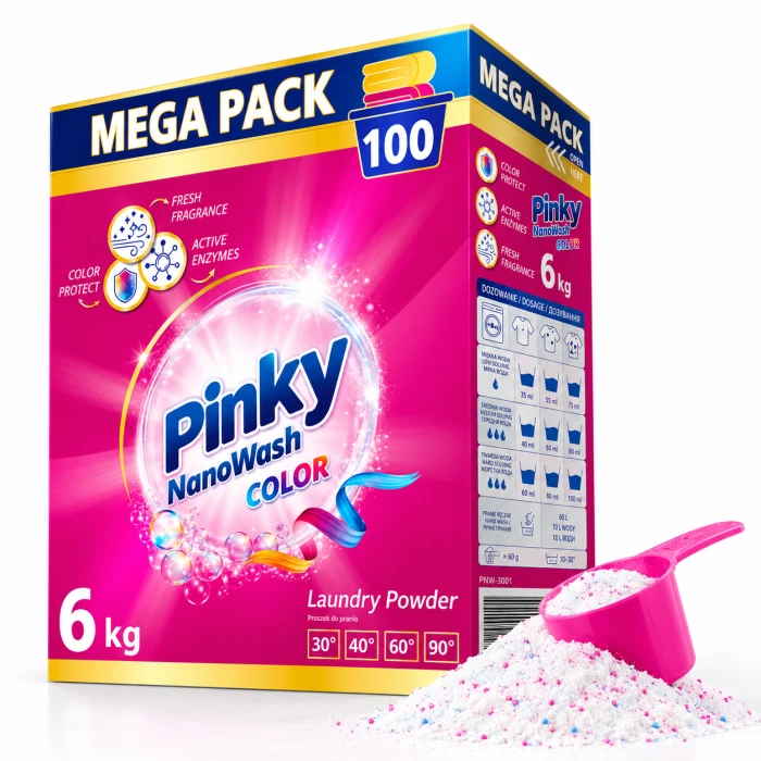 PINKY NanoWash Color 6 kg – proszek do prania kolorowych tkanin 100 prań