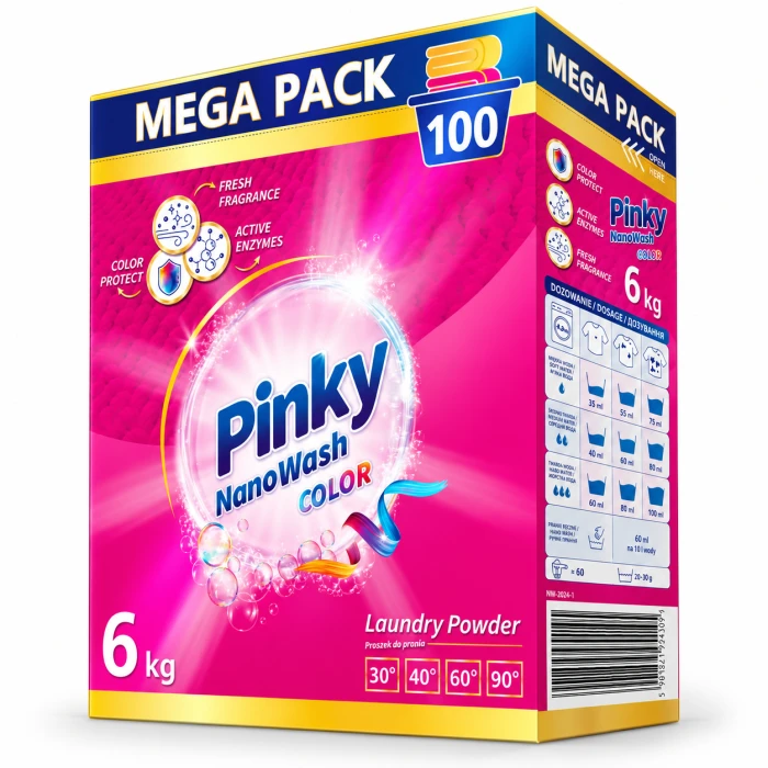 PINKY NanoWash Color – proszek do kolorowych ubrań 6 kg