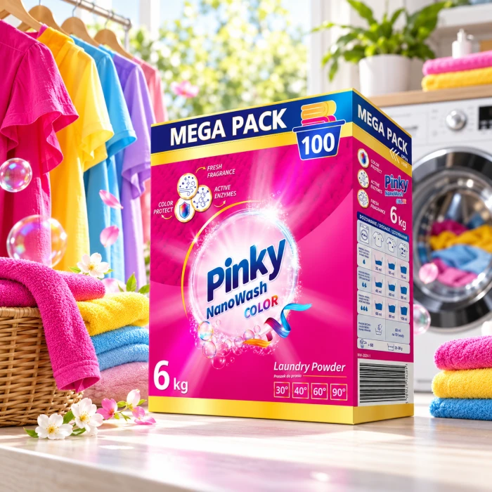 PINKY NanoWash 6 kg – proszek do kolorowych tkanin XXL