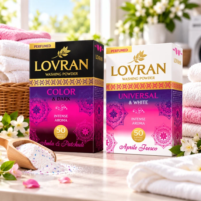 LOVRAN Amla Patchouli i Aprile Fresco – perfumowane proszki do prania