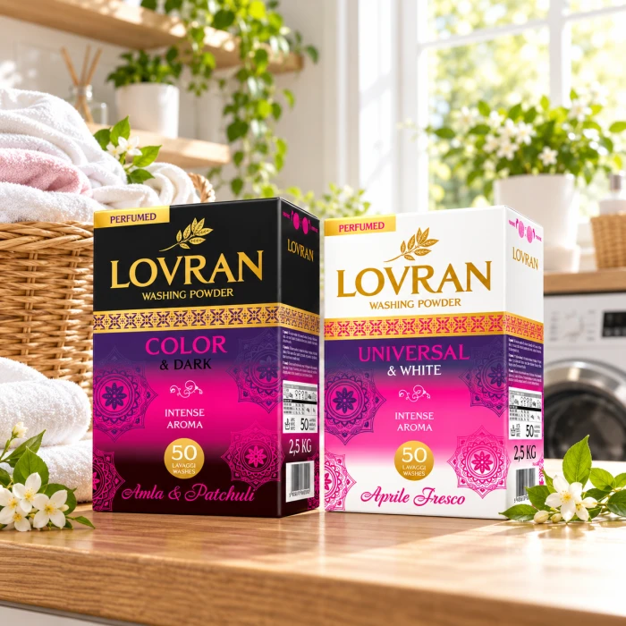 LOVRAN 2 × 2,5 kg – zestaw proszków do domowej pralni