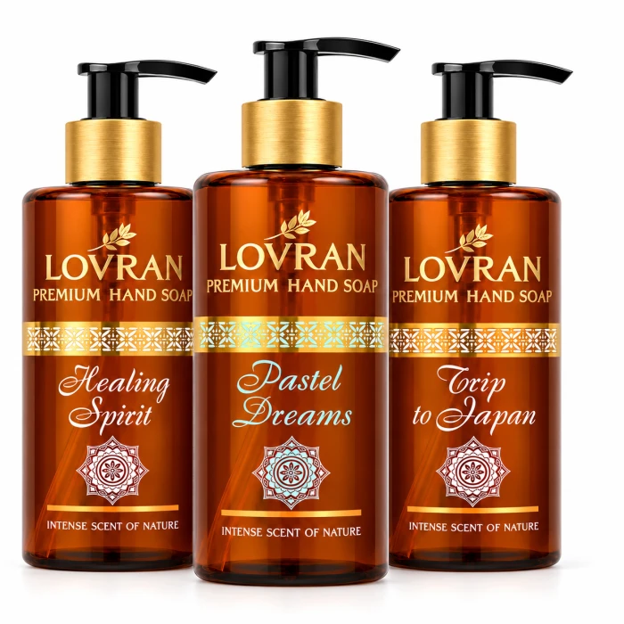LOVRAN MIX – zestaw perfumowanych mydeł w płynie z pompką