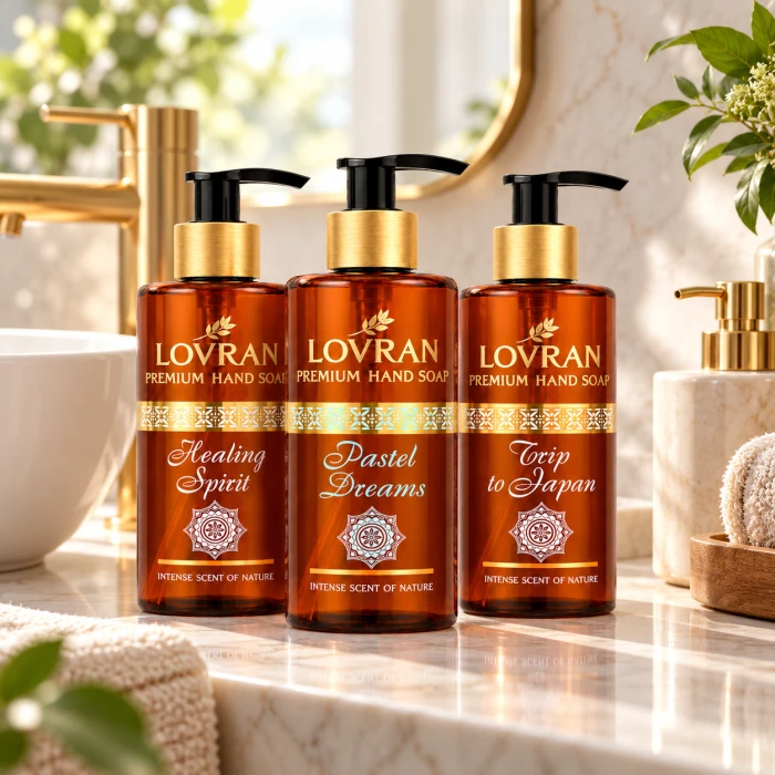 LOVRAN mydło z pompką – zestaw trzech perfumowanych wariantów