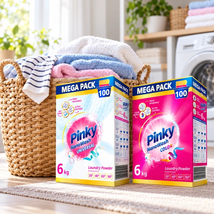 PINKY NanoWash 2 × 6 kg – proszki do różnych rodzajów prania