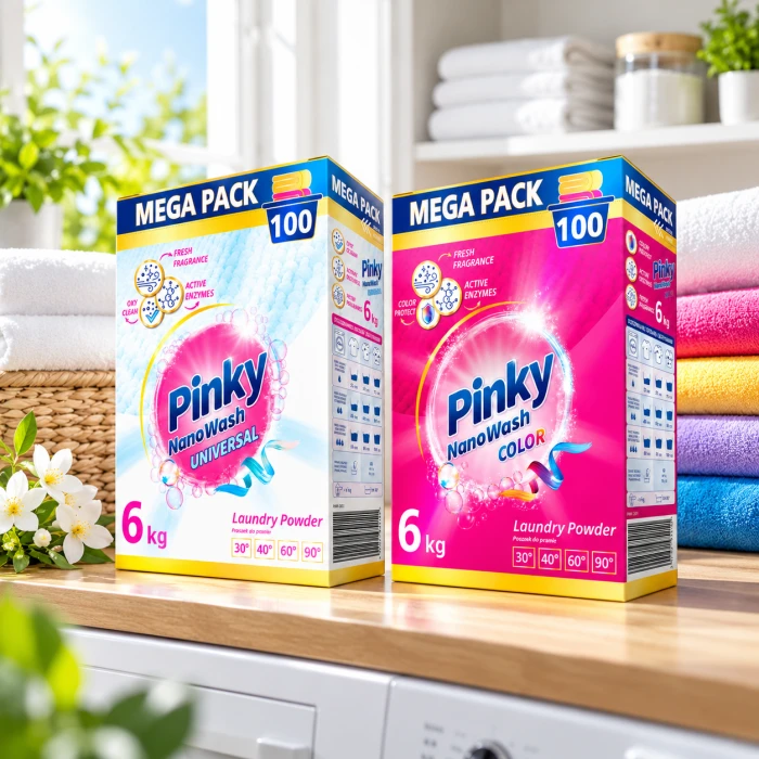 PINKY NanoWash 12 kg – ekonomiczny zestaw proszków do prania