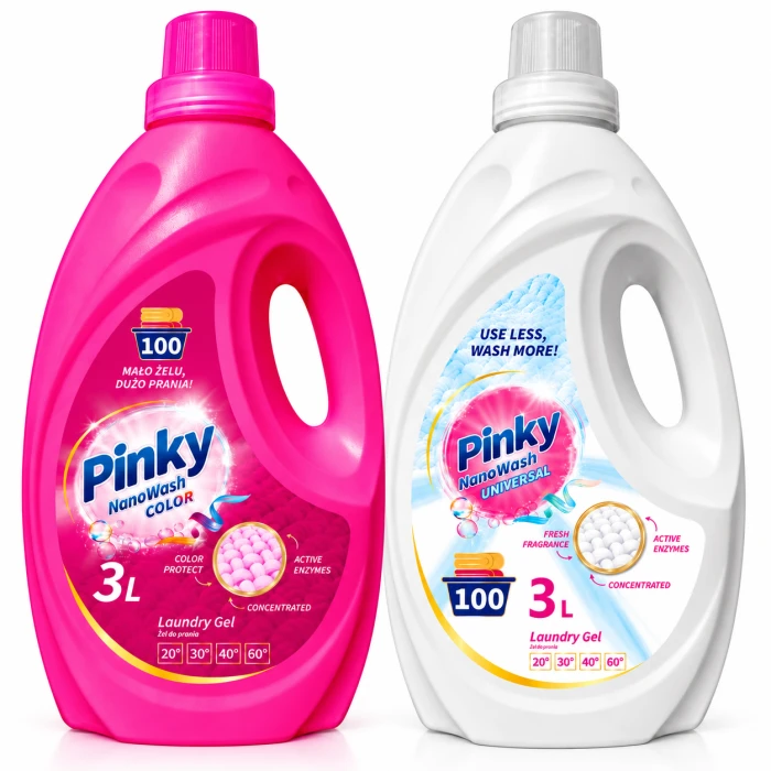 PINKY NanoWash Color 3 l – żel do kolorowych tkanin 100 prań