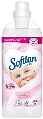 Softlan | Weich & Mild | 1 L | Płyn do płukania | 40 prań | Delikatność dla skóry | Miękkość tkanin