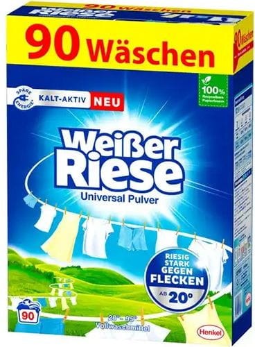 W. Riese Universal 4,5 kg – Uniwersalny proszek do prania, 90 prań, skuteczne czyszczenie tkanin białych i kolorowych
