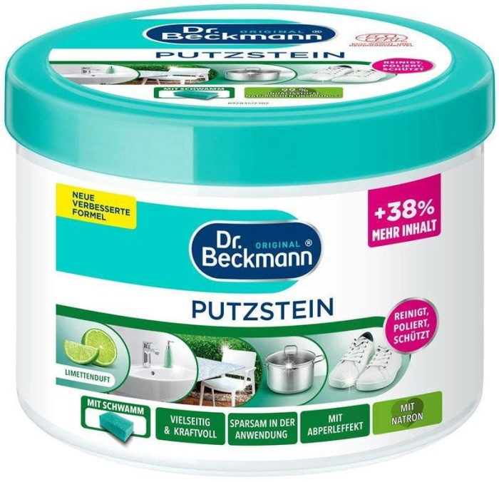 Dr. Beckmann | Putzstein | 550 g | Uniwersalna pasta czyszcząca | Niemiecka jakość | Usuwa rdzę i osady | Kuchnia i łazienka