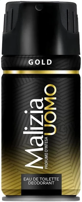 Malizia | Deo Men Gold | 150 ml | Dezodorant w sprayu | Zapach bergamotki i drewna