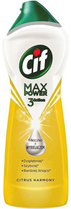 Cif | Max Power Citrus | 1001 g | Mleczko czyszczące | Usuwa tłuszcz | Cytrusowy zapach | Kuchnia i łazienka