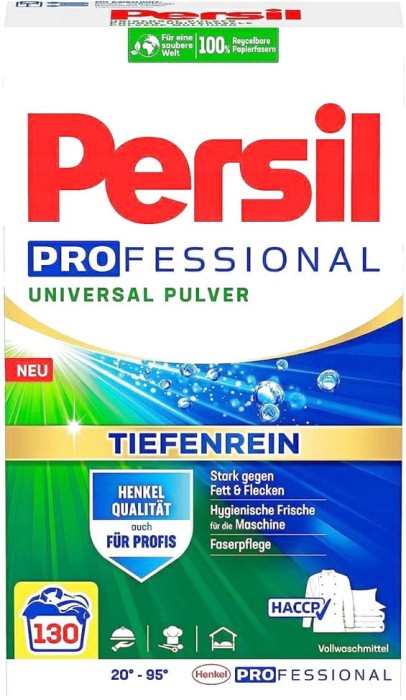 Niemiecki proszek | Uniwersalny | 130 prań | Skuteczne usuwanie plam | Działanie od 20°C