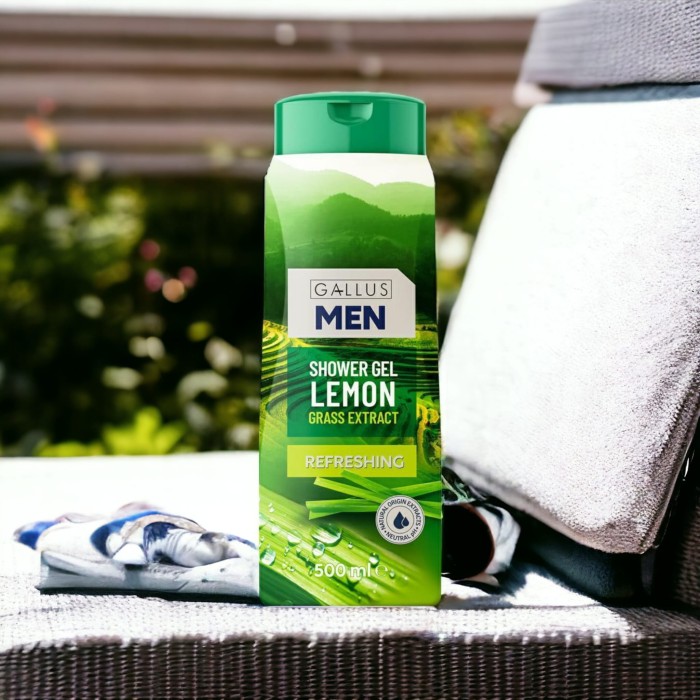 Gallus | Żel pod prysznic | 500 ml | Lemon | Zapach cytryny | Orzeźwienie | Skuteczne oczyszczanie | Do codziennego użytku