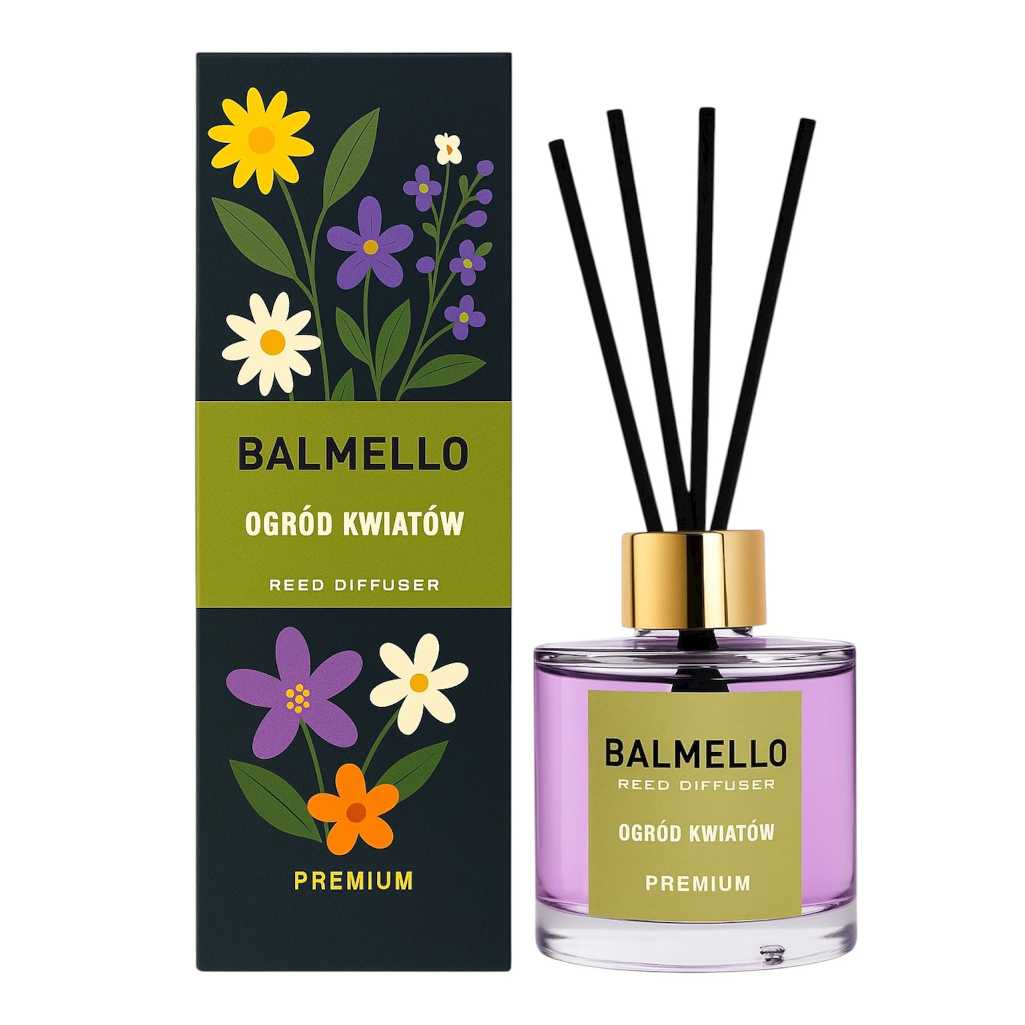 Диффузор с палочками Balmello Premium, цветочный сад, 120 мл