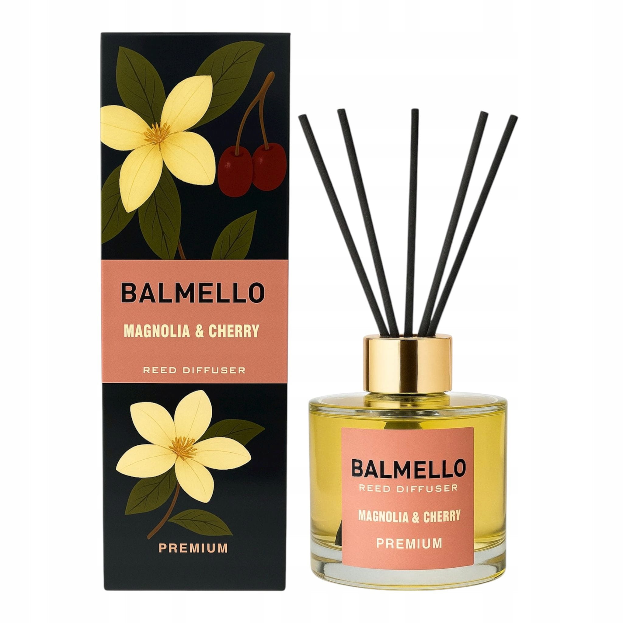 Диффузор с палочками Balmello Premium Magnolia & Cherry, магнолия и вишня, 120 мл